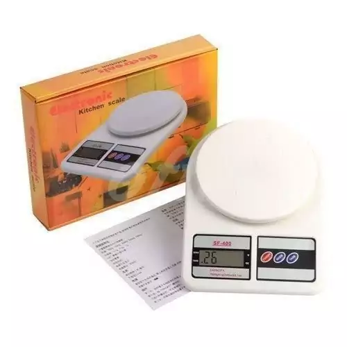 ترازوی دیجیتالی آشپزخانه جعبه زرد اصلی اندازه گیری تا 10 کیلو همراه با باتری- فروشگاه میس پارلا