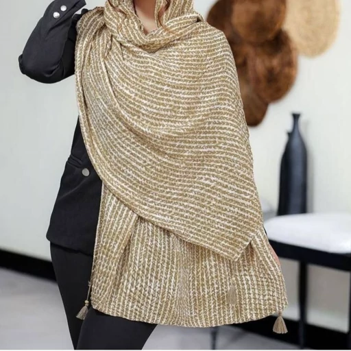 شال کریشه گندمی- فروشگاه میس پارلا