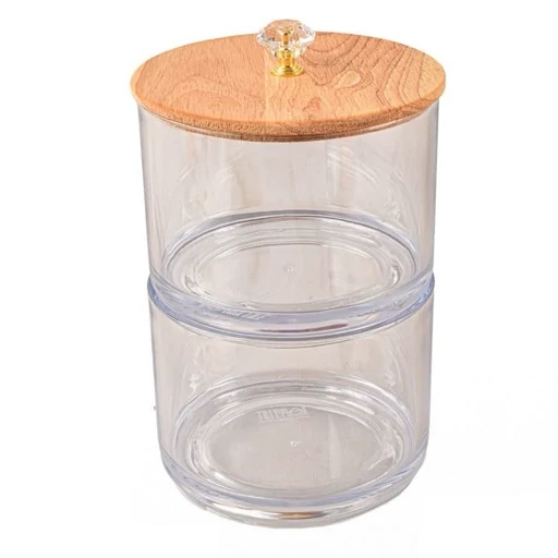 شکلات خوری گرد درب بامبو دوطبقه HAPPY LIFE- فروشگاه میس پارلا