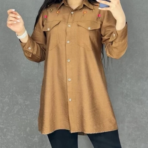 شومیز (مانتو) گلدوزی بابوس دو نخ درجه یک- فروشگاه میس پارلا