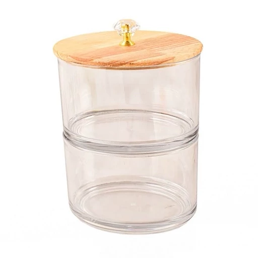 شکلات خوری بیضی درب بامبو دو طبقه برند happy life- فروشگاه میس پارلا