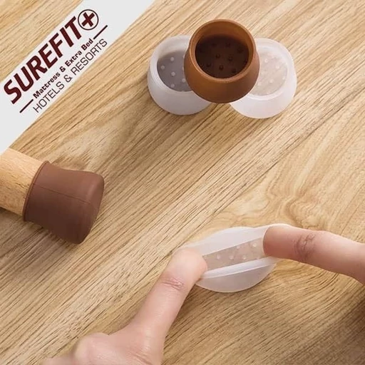 زیرپایه مبل، صداگیر و محافظ سیلیکونی 8 عددی کفش مبل قهوه ای- فروشگاه میس پارلا