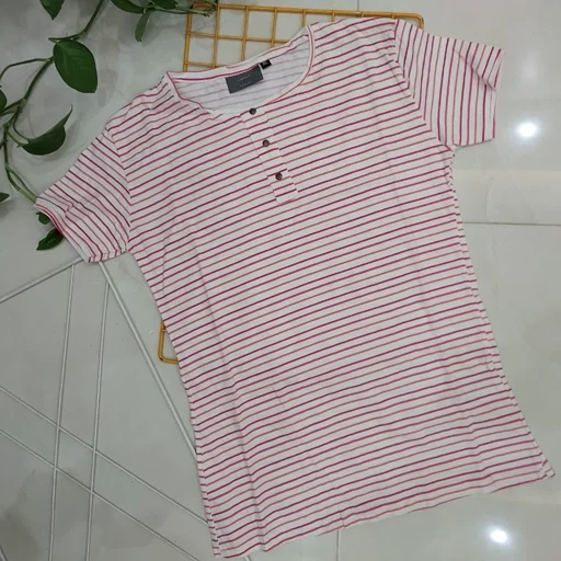 تیشرت راه راه سه دکمه کیفیت تضمینی- فروشگاه میس پارلا